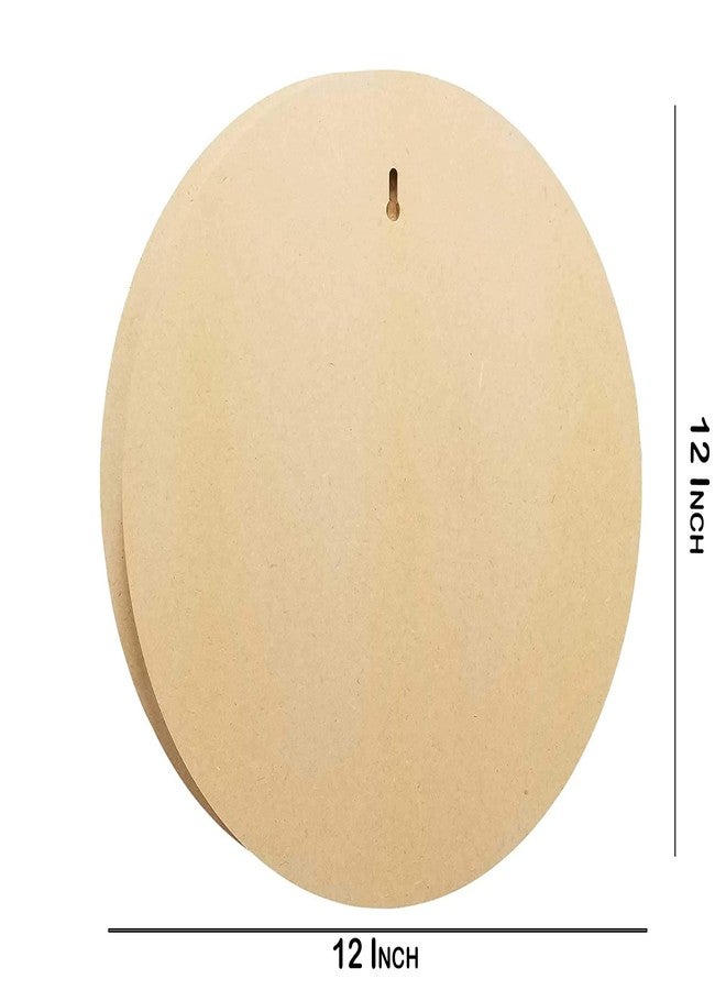 ROOT KRAFT Pack of 2 MDF Board Round Shape (12In x 12In) 2.5 mm Unfinished Wooden Shape Art Panel Wood Boards for Crafts DIY Plaque Plank Cutout Blank Sign Tray Artist Painting Board - Image 2